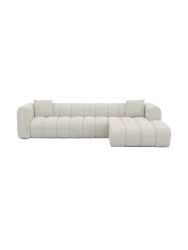 4-Sitzer Design Ecksofa „Zuma“ mit Bouclé-Bezug Bouclé White BLOOMINGLOFT Collection