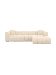 4-Sitzer Design Ecksofa „Zuma“ mit Strukturstoff-Bezug Strukturstoff Cream BLOOMINGLOFT Collection