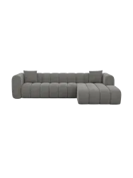 4-Sitzer Design Ecksofa „Zuma“ mit Strukturstoff-Bezug Strukturstoff Grau BLOOMINGLOFT Collection