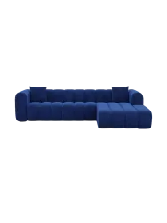 4-Sitzer Design Ecksofa „Zuma“ mit Samtbezug Samtbezug Königsblau BLOOMINGLOFT Collection