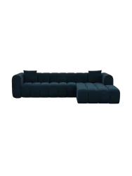 4-Sitzer Design Ecksofa „Zuma“ mit Samtbezug Samtbezug Petrol dunkel BLOOMINGLOFT Collection