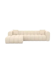 4-Sitzer Design Ecksofa „Zuma“ mit Strukturstoff-Bezug Strukturstoff Beige BLOOMINGLOFT Collection