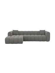4-Sitzer Design Ecksofa „Zuma“ mit Strukturstoff-Bezug Strukturstoff Grau BLOOMINGLOFT Collection