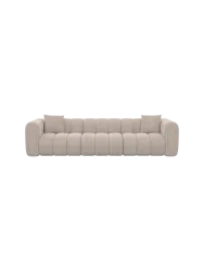 3-Sitzer Design Sofa „Zuma“ mit Strukturstoff-Bezug Strukturstoff Beige BLOOMINGLOFT Collection