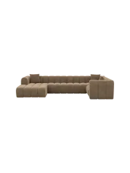 6-Sitzer Design Panorama-Sofa „Zuma“ mit Samtbezug Samtbezug Braun BLOOMINGLOFT Collection