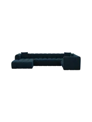 6-Sitzer Design Panorama-Sofa „Zuma“ mit Samtbezug Samtbezug Petrol dunkel BLOOMINGLOFT Collection