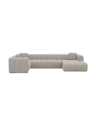 6-Sitzer Design Panorama-Sofa „Zuma“ mit Bouclé-Bezug Bouclé Toffee BLOOMINGLOFT Collection