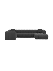 6-Sitzer Design Panorama-Sofa „Zuma“ mit Strukturstoff-Bezug Strukturstoff Anthrazit BLOOMINGLOFT Collection