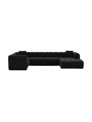 6-Sitzer Design Panorama-Sofa „Zuma“ mit Samtbezug Samtbezug Schwarz BLOOMINGLOFT Collection