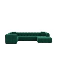 6-Sitzer Design Panorama-Sofa „Zuma“ mit Samtbezug Samtbezug Grün BLOOMINGLOFT Collection
