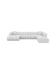 7-Sitzer Design Echtleder Panorama-Sofa „Zuma Lounge“ Echtleder White BLOOMINGLOFT Collection