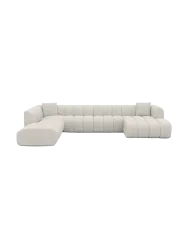 7-Sitzer Design Panorama-Sofa „Zuma Lounge“ mit Bouclé-Bezug Bouclé White BLOOMINGLOFT Collection
