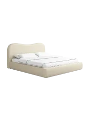 Design Polsterbett „Zoe“ mit Ablagefach, Kunstleder Beige BLOOMINGLOFT Collection