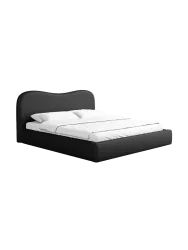 Design Polsterbett „Zoe“ mit Ablagefach, Kunstleder Schwarz BLOOMINGLOFT Collection