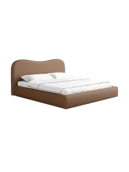 Design Polsterbett „Zoe“ mit Ablagefach, Kunstleder Choco Brown Kunstleder Schokobraun BLOOMINGLOFT Collection