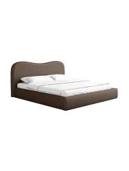 Design Polsterbett „Zoe“ mit Ablagefach, Kunstleder Dunkelbraun BLOOMINGLOFT Collection