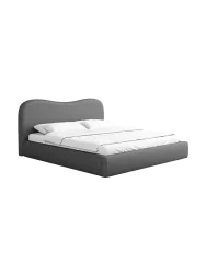Design Polsterbett „Zoe“ mit Ablagefach, Kunstleder Grau BLOOMINGLOFT Collection