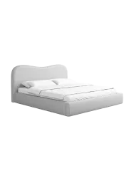 Design Polsterbett „Zoe“ mit Ablagefach, Kunstleder Hellgrau BLOOMINGLOFT Collection