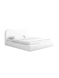 Design Polsterbett „Zoe“ mit Ablagefach, Kunstleder Weiss BLOOMINGLOFT Collection