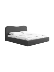 Design Polsterbett „Zoe“ mit Ablagefach, Webstoff Anthrazit Strukturstoff Anthrazit BLOOMINGLOFT Collection