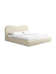 Design Polsterbett „Zoe“ mit Ablagefach, Webstoff Beige Strukturstoff Beige BLOOMINGLOFT Collection