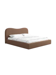Design Polsterbett „Zoe“ mit Ablagefach, Webstoff Braun Strukturstoff Braun BLOOMINGLOFT Collection