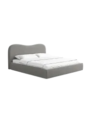Design Polsterbett „Zoe“ mit Ablagefach, Webstoff Grau Strukturstoff Grau BLOOMINGLOFT Collection