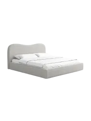 Design Polsterbett „Zoe“ mit Ablagefach, Webstoff Hellgrau Strukturstoff Hellgrau BLOOMINGLOFT Collection