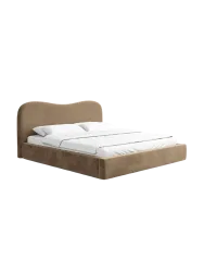 Design Polsterbett „Zoe“ mit Ablagefach, Samt Braun BLOOMINGLOFT Collection