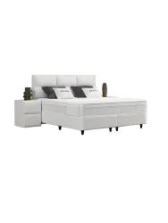 Premium Boxspringbett „Zenza“ inkl. Matratze & Topper Weiss  140 x 200 cm BEDS SUPPLY