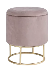 Design Hocker „Polina“ mit Stauraum Samt Lavendel, Gold Bizzotto
