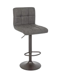 Höhenverstellbarer Barhocker „Greyson“ Leder Dunkelgrau Bloomingloft Budget