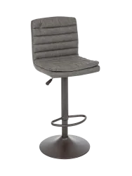 Höhenverstellbarer Barhocker „Connor“ Leder Dunkelgrau Bloomingloft Budget