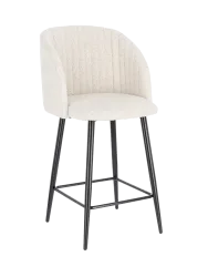 Design Barstuhl „Queen“ Bouclé Elfenbein Bizzotto