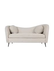 2-Sitzer Design Sofa „Caddis“ Strukturstoff Beige Bizzotto