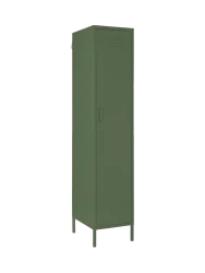 Schmaler Kleiderschrank „Cambridge“ aus Metall Dunkelgrün Bizzotto