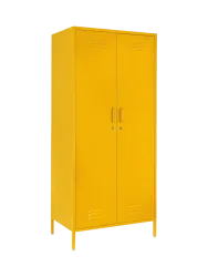 Kleiderschrank „Cambridge“ aus Metall Gelb Bizzotto