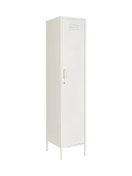 Schmaler Kleiderschrank „Cambridge“ aus Metall Creme Bizzotto