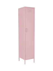 Schmaler Kleiderschrank „Cambridge“ aus Metall Pastellrosa Bizzotto