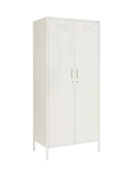 Kleiderschrank „Cambridge“ aus Metall Creme Bizzotto