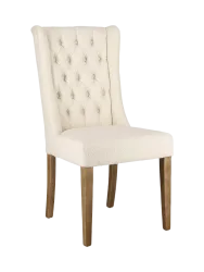 Eleganter Esszimmerstuhl „Columbia“ Eiche Boucle Weiss Bizzotto