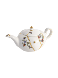 Design Teekanne „Kintsugi“ aus Porzellan mit Feingold verziert Seletti
