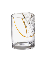 Design Wasserglas „Kintsugi 02“ mit Feingold verziert Seletti