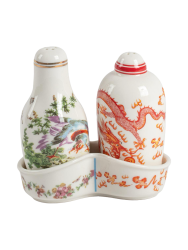 3-teiliges Salz- & Pfeffer-Set „Hybrid Thelme“ aus Porzellan Seletti