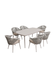 7-teiliges, hochwertiges Outdoor Dining-Set „Merida“ LLR Collection