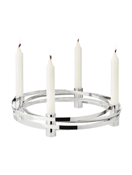 Hochwertiger Design Adventskranz „Alva“ - Edelstahl glänzend vernickelt EDZARD