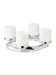 Hochwertiger Design Adventskranz „Annabell“ - Edelstahl glänzend vernickelt EDZARD