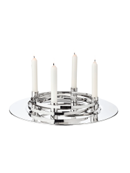 Hochwertiger Design Adventskranz „La Avia“ - Edelstahl glänzend vernickelt EDZARD