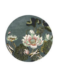 Runder, handgetufteter Designer Wollteppich „Waterlily“, verschiedene Grössen WEDGWOOD