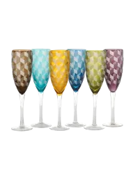 Design Champagnerglas Set „Blocks“ (6 Stück) Pols Potten